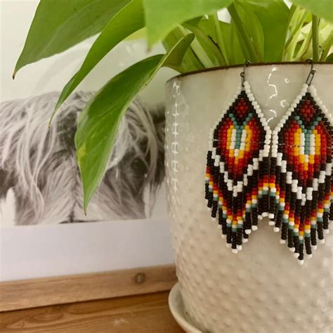 Native American Beaded Earrings Etsy