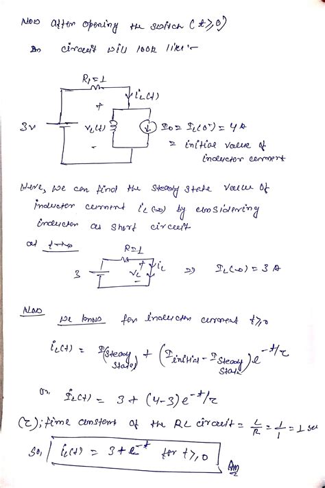 Solved In The Circuit Shown Below The Switch Is Moved At Time T