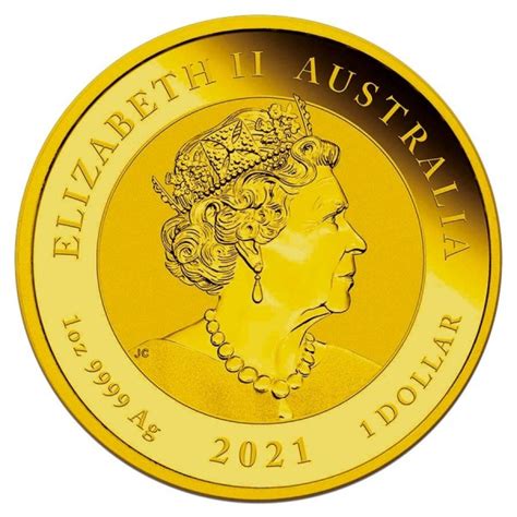 Oz Australian Silver Quokka Burning Colorized Gold Gilded Coin