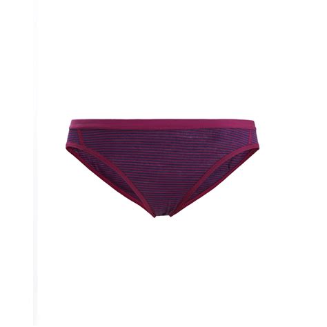 Icebreaker Merino Siren Bikini Slip Dames Go Berry Royal Navy Stripe