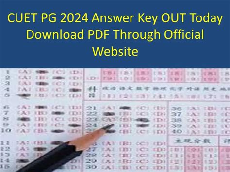 Cuet Pg 2024 Answer Key Out Official