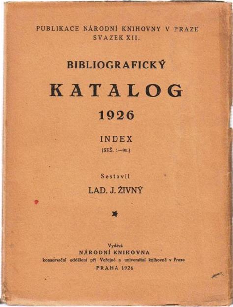 Kniha Bibliografick Katalog Antikvari T Praha Karl N