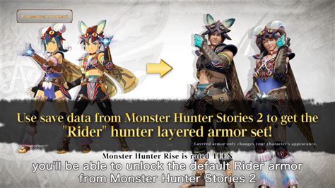 Monster Hunter Stories 2 Save Data Unlocks Rider Hunter Layered Armor