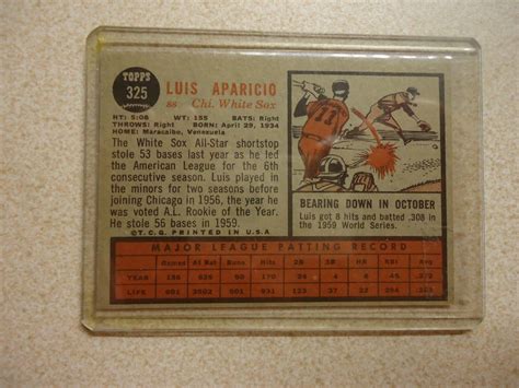 1962 Topps 325 Luis Aparicio For Sale Online EBay