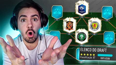 DESAFIO DOS MAIORES OVERS 4 ICONS NO FUT DRAFT DO FIFA 20 YouTube