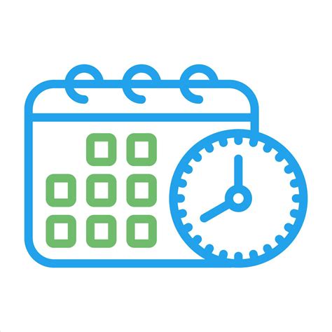 Calendar With Clock Vector Icon 26642930 Vector Art At Vecteezy