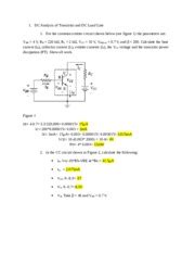 Week 4 Assignment Docx 1 DC Analysis Of Transistor And DC Load Line