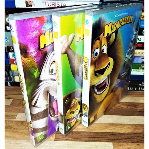 Madagascar E Trilogia Dvds Lacrados Original Shopee