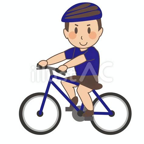 自転車に乗っている男性イラスト No 23064004／無料イラストフリー素材なら「イラストac」