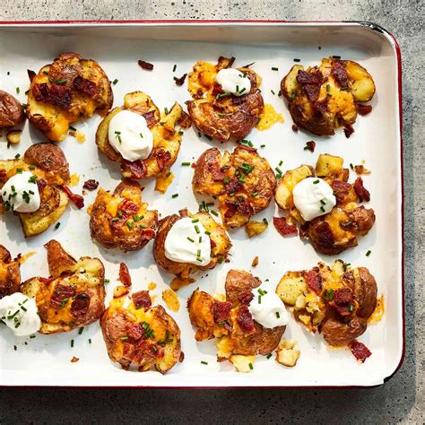 Crispy Smashed Loaded Potatoes Recipe Eatingwell