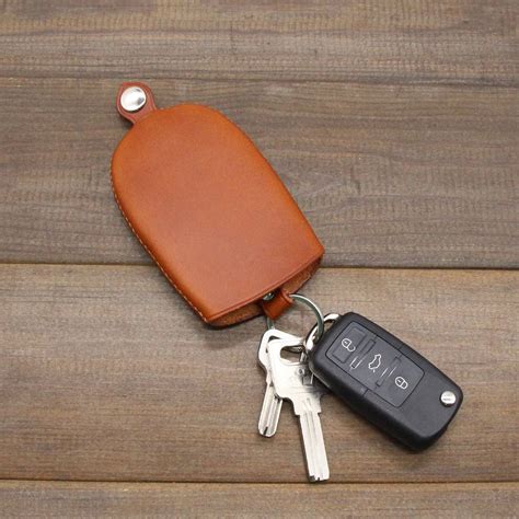 Leather Key Pocket Leather Car Keychain Personalized Key Pouch Handmade