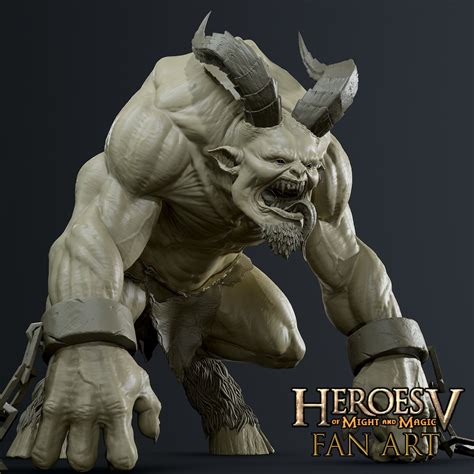 Horned Demon Homm5 Redesign Fan Art High Poly Pierre Hanneuse On