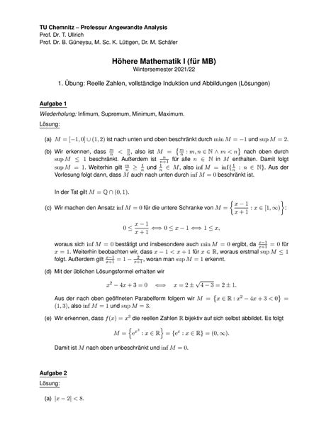 Ws21 blatt 01 L Lösung Aufgabenblatt 1 TU Chemnitz Professur