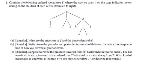 Solved 2 Consider The Following Ordered Rooted Tree T Chegg