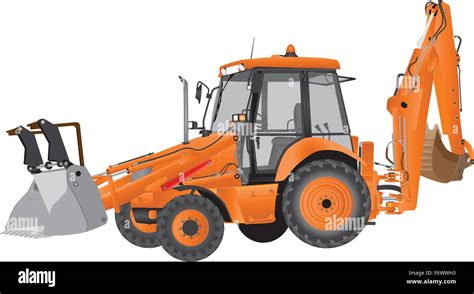 Backhoe Loader Isolated Stock Vector Images Alamy