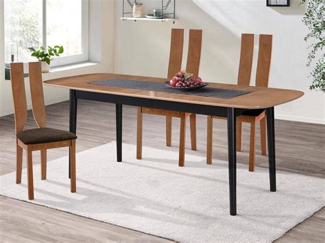 Mesa Extens Vel Visby Vente Unique Natural Escuro Aglomerado E