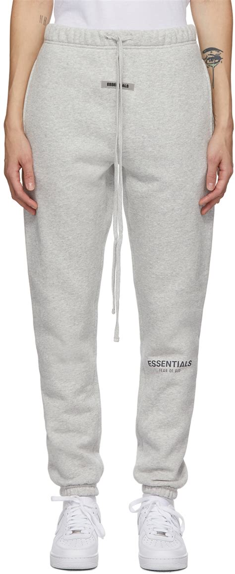 Essentials Grey Fleece Lounge Pants Ssense