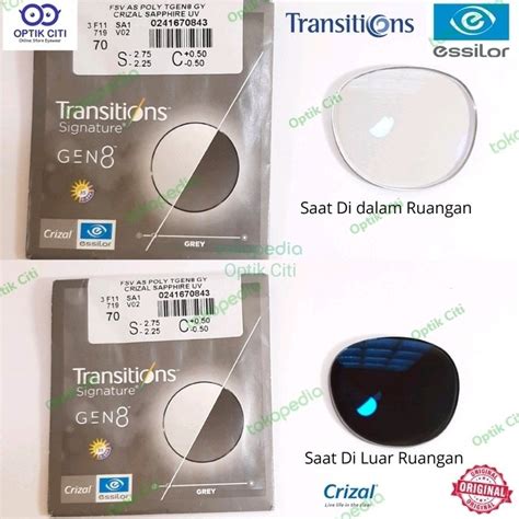 Jual Lensa Photochromic Crizal Essilor Transition Gen 8 Airwear 1 59