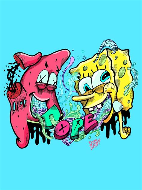 Trippy Spongebob Wallpaper Drawings Psychedelic Dope Trippy Chief