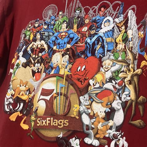 Six Flags Looney Tunes 50th Anniversary Ted T Shirt D… - Gem