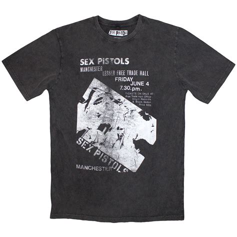 The Sex Pistols Unisex Stone Wash T Shirt Manchester Flyer Wholesale