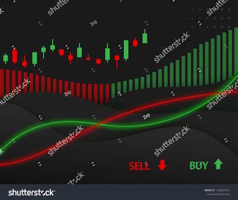 Stock Market Chart Template Red Green เวกเตอร์สต็อก ปลอดค่าลิขสิทธิ์