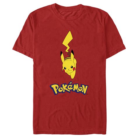 Men S Pokemon Logo Running Pikachu Graphic Tee Red X Large Walmart