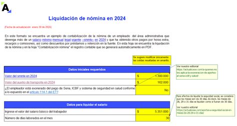 Liquidador En Excel Para La Contabilizaci N De La N Mina Ejemplo