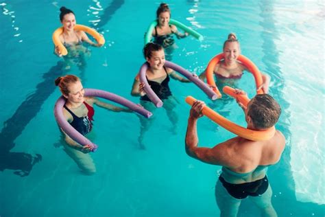 Premium Photo Aqua Aerobics Healthy Water Sport