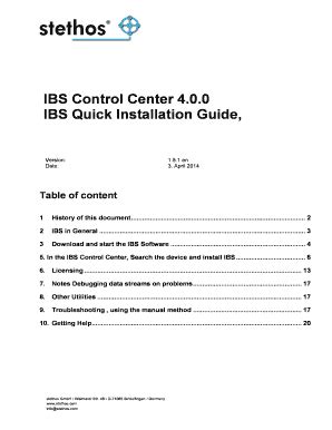 Fillable Online Ibs Control Center Ibs Quick Installation Guide