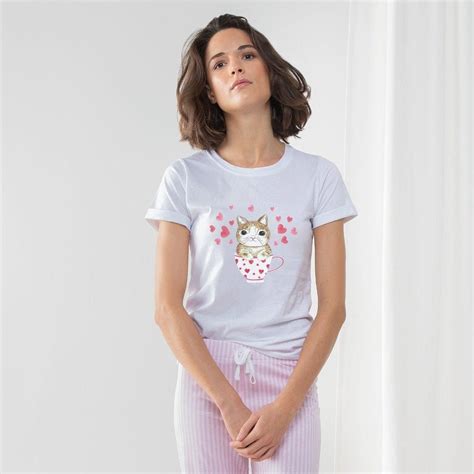 Kitten Womens Long Pant Pyjama Set Cat Pajama Set Etsy Uk