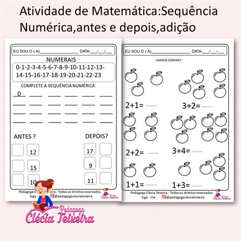 Atividade Matematica 1 Ano Sequencia Numerica BRAINCP