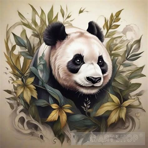 Panda, Panda Art, Wildlife Painting, Adorable Panda, Panda Admirati...