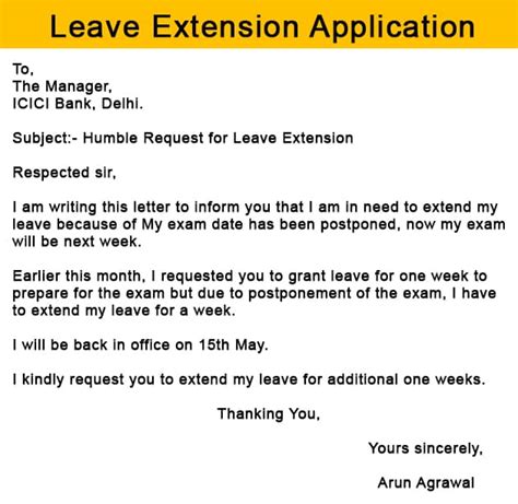 How To Write A Leave Extension Application