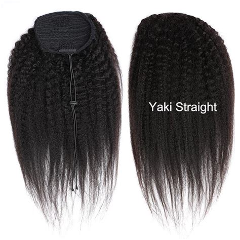 Human Hair Drawstring Ponytail Brazilian Hair Afro Kinky Curly Yaki