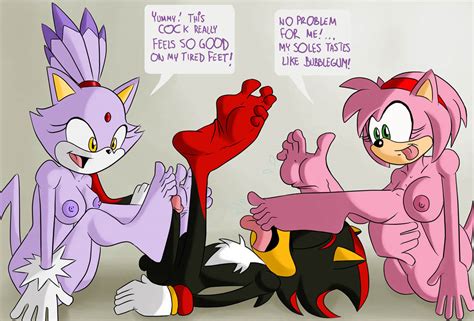 Rule 34 1boy 2girls Amy Rose Blaze The Cat Foot Fetish Foot Lick Foot Worship Footjob Furry