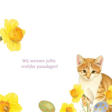 Paaskaart Met Vrolijke Kittens Tussen De Kaartje Go