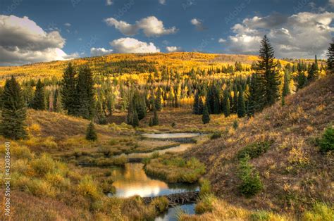 McClure Pass at sunset during the peak of fall colors in Colorado Stock Photo | Adobe Stock