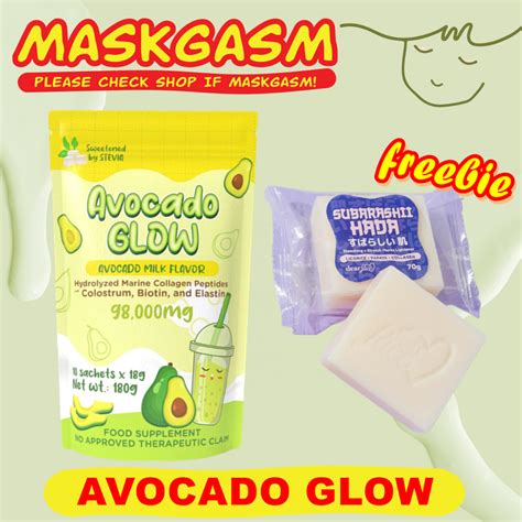 Avocado Glow Milk Collagen Drink Whitening Beauty Supplement Low