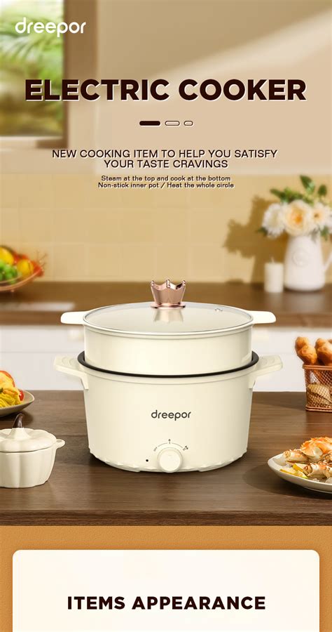 Dreepor Rice Cooker Multi Electric Cooker Hot Pot Cooker Non Stick Pan Shopee Philippines