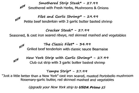 Our Menu - River City Grill Restaurant | Punta Gorda, Florida