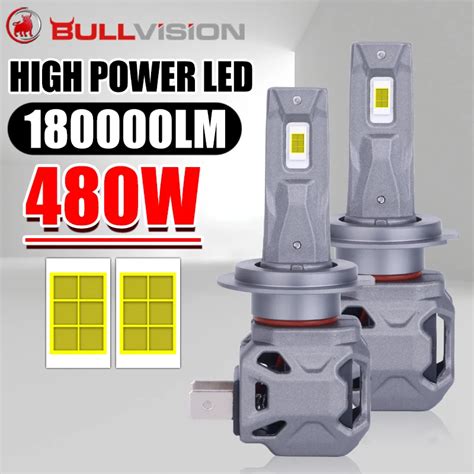 Bullvision 180000LM H7 LED 480W H4 H1 H8 HB3 9005 9006 HB4 H16 HIR2