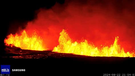 Momento en que Islandia es sacudida por otra gran erupción volcánica