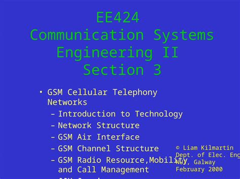 Ppt Gsm Cellular Telephony Networks Introduction To Technology