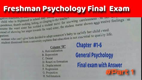 General Psychology Final Examfreshman Psychology Chapter 3 Learning