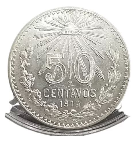 Moneda 50 Centavos Resplandor Ley 0 800 1914 Cospel Grande