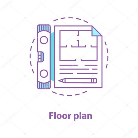 Icono de concepto de planta Idea de plano ilustración de línea delgada