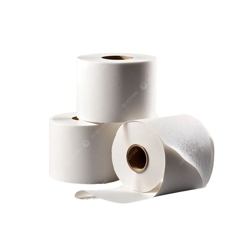 White Toilet Paper Rolls Isolated On Transparent Background Realistic