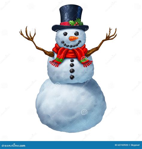 Snowman Character stock illustration. Illustration of holiday - 63743920