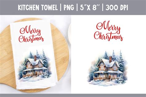 Christmas Kitchen Towel Sublimation Design